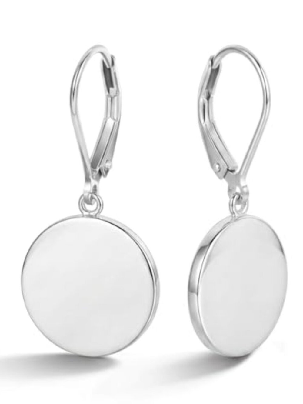 Geometric Disc Dangle Earing for Women - Skin-Friendly Leverback Round Coin Drop